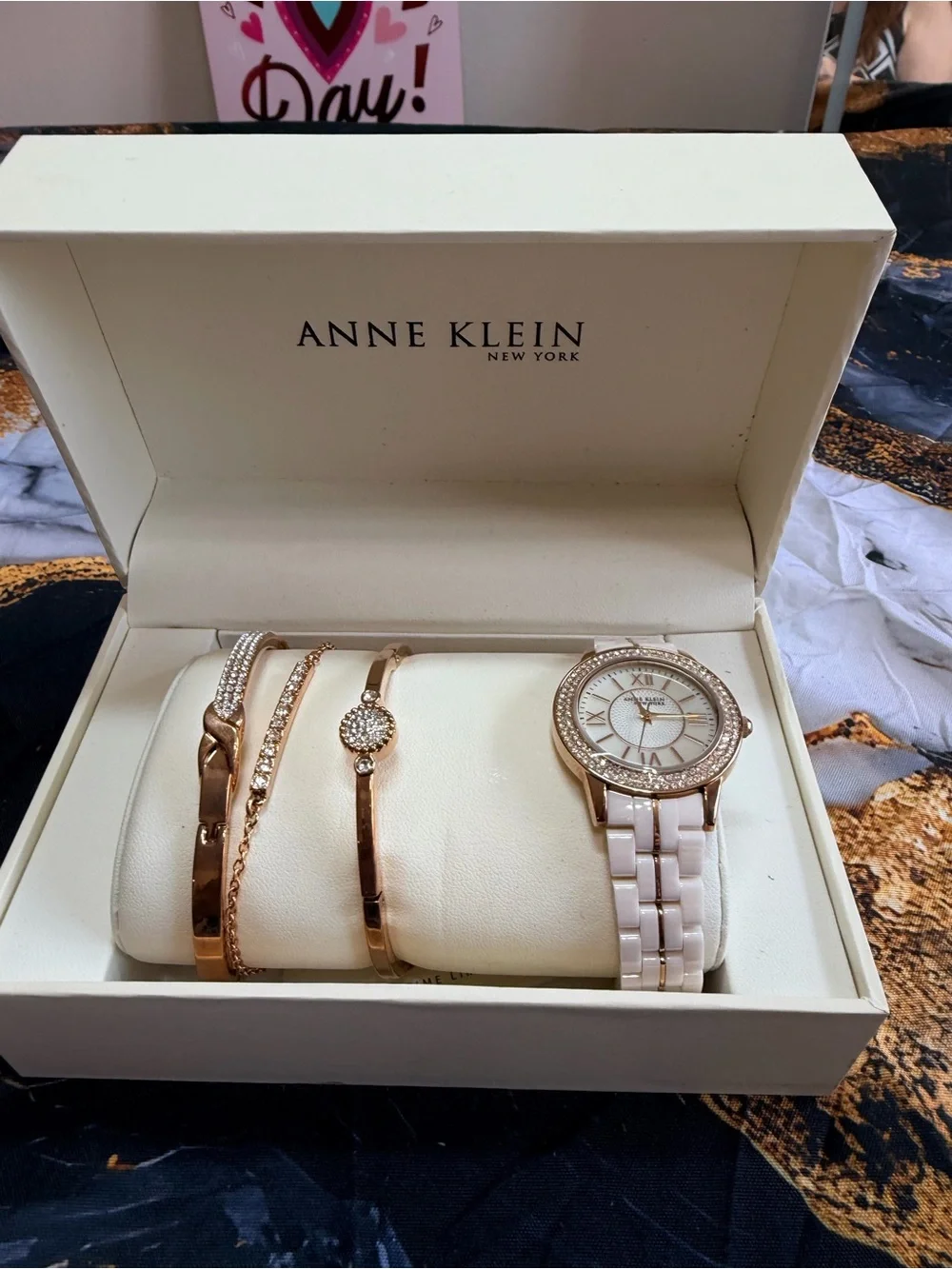 Anne Klein Swarovski Crystal watch NiB